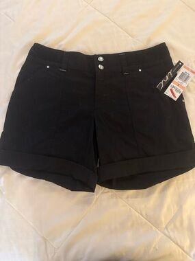 INC International Concepts Black High-Waist Cuffed Shorts
